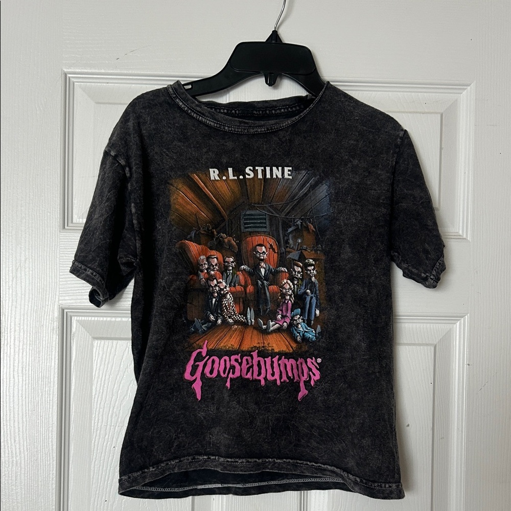 Goosebumps Graphic Black Crop Top